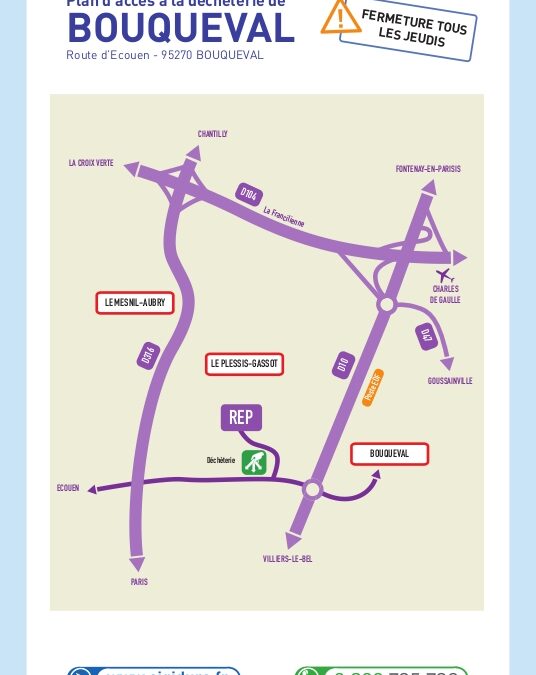 Plan d&rsquo;accès à la déchetterie de Bouqueval