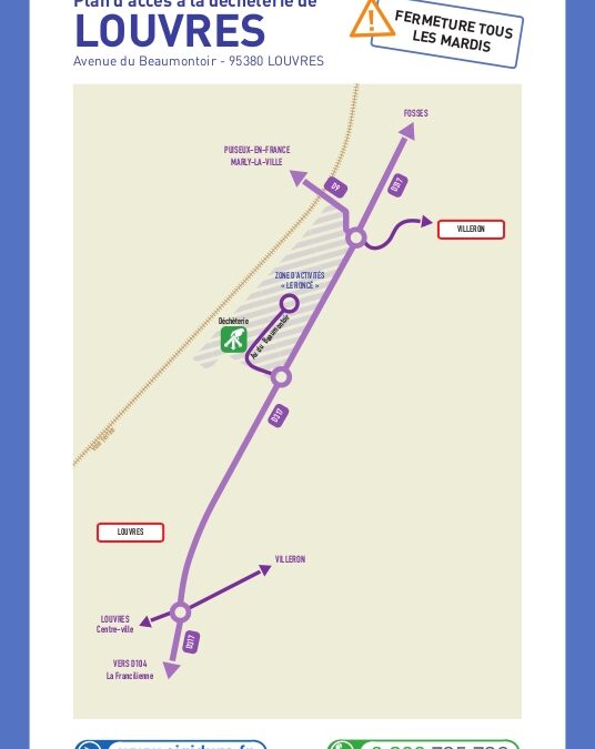 Plan d&rsquo;accès à la déchèterie de Louvres