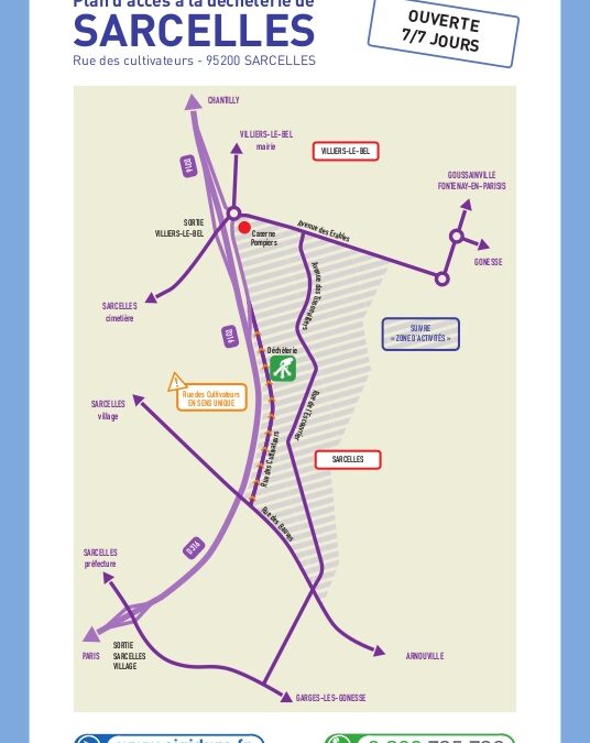 Plan d&rsquo;accès à la déchèterie de Sarcelles