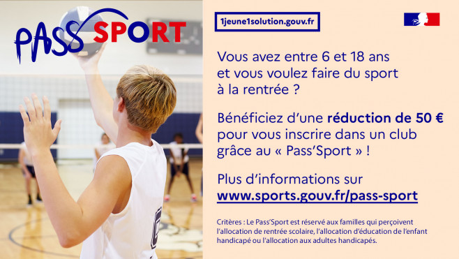 Dispositif PASS&rsquo;Sport – Pour les 6-18 ans